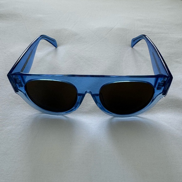 Celine Pilot Sunglasses CL400121 Light Blue/Transparent - Picture 1 of 10